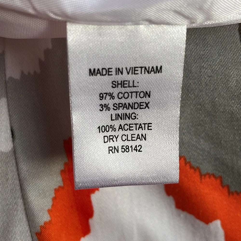 Maggy London Blue & Orange Geometric Print Sleeveless Women's Sheath Dress Sz 14 - Picture 11 of 11